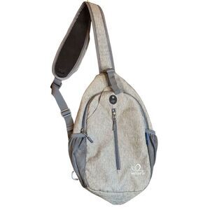 WATERFLY Unisex Grey Crossbody Sling Backpack Travel Bag